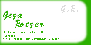 geza rotzer business card