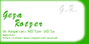 geza rotzer business card